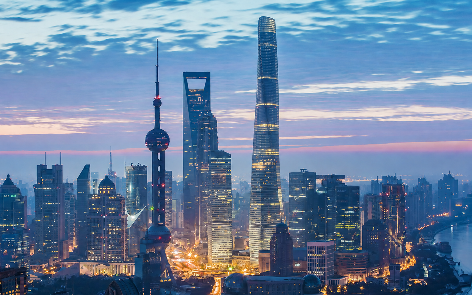 Shanghai skyline and Huangpu River